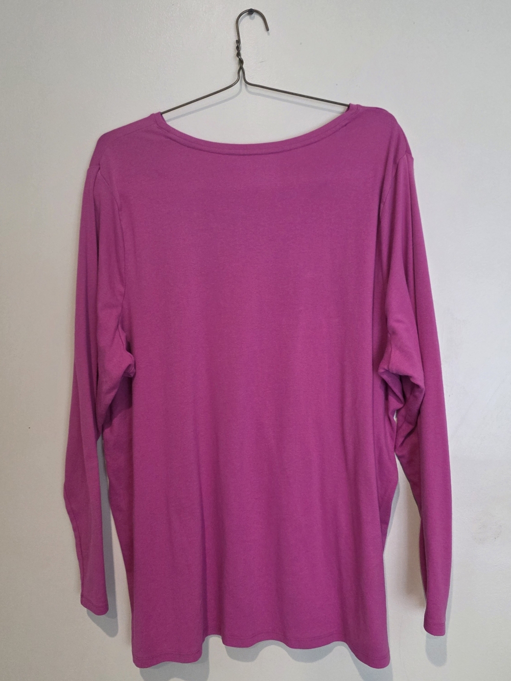 Lane Bryant Bright Magenta Long-Sleeve Tee Plus Size 22/24 Comfy Casual Light
